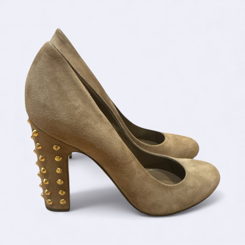 Gucci Suede Studded Block Heel Pumps | Made in Italy | Size 36